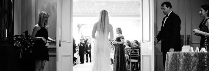 Photograph: Bride entering the ceremony room
